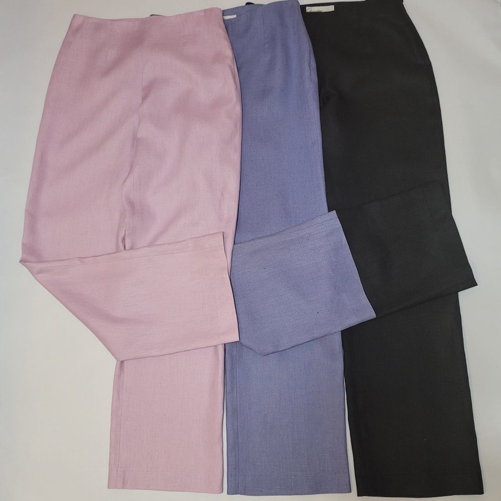 Womens Linen Pants with Full Legs, Size 4 - 16, NWT